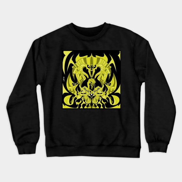 golden dark nazgul ecopop in balrog dreams of the middle earth ecopop Crewneck Sweatshirt by jorge_lebeau